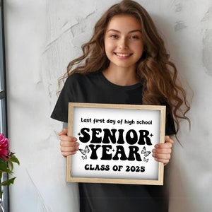 First Day of Senior Year Printable Sign Instant Digital Download Back ...