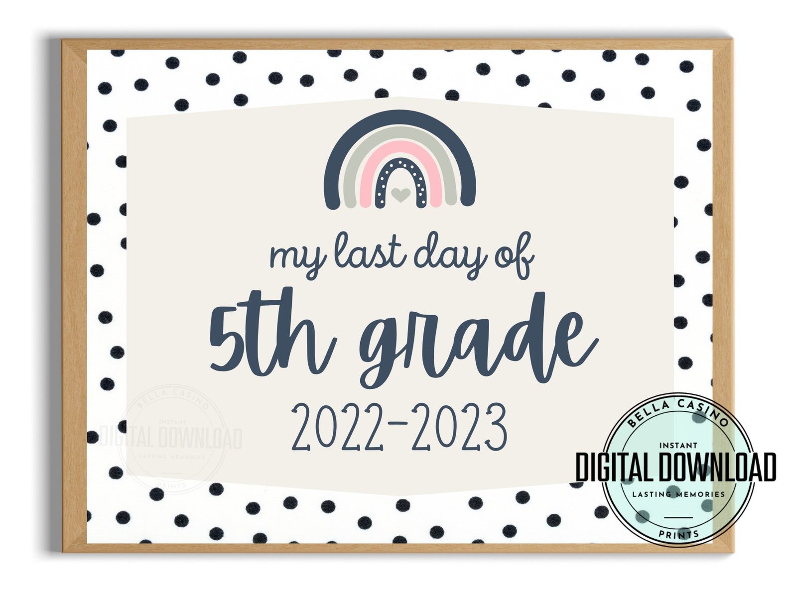 LAST Day of 5th Grade Sign LAST Day of School Sign Printable - Etsy