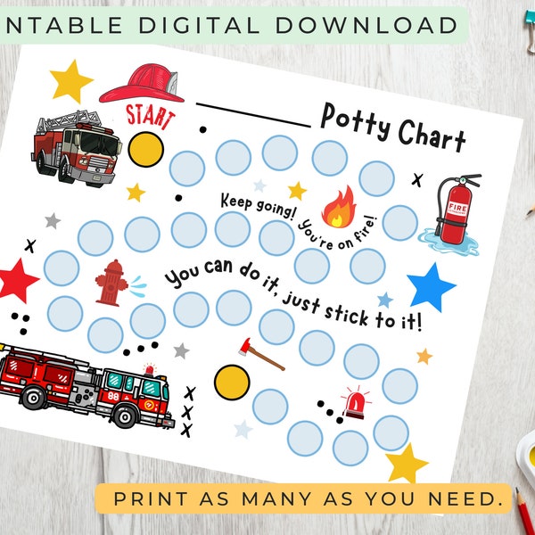 Printable Potty Training Chart, Digital Instant Download