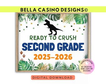 FIRST day of 2nd grade sign, First Day of School, Printable Second Grade Sign (Digital Download)