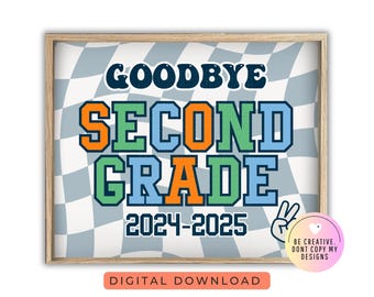 LAST DAY of 2nd grade sign, Last Day of School Sign, Printable 2nd grade Sign, Digital Instant Download