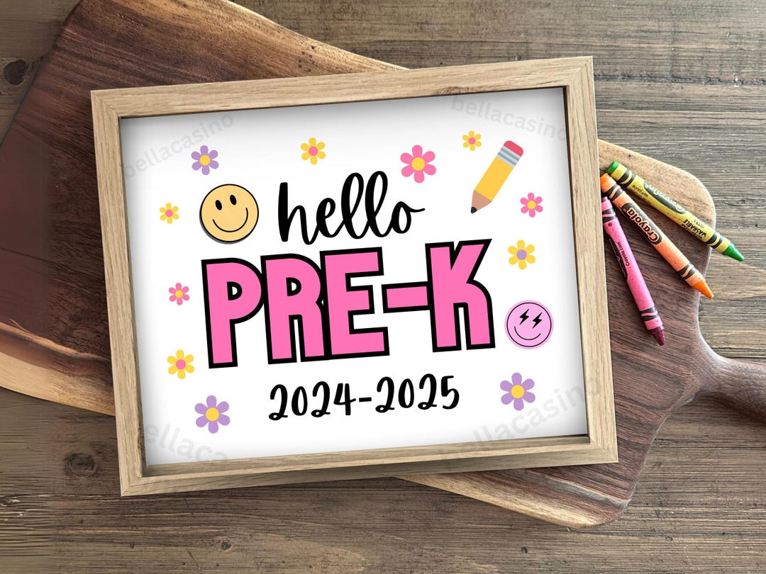 First Day of Pre-k Printable Sign - Instant Digital Download - Back to ...