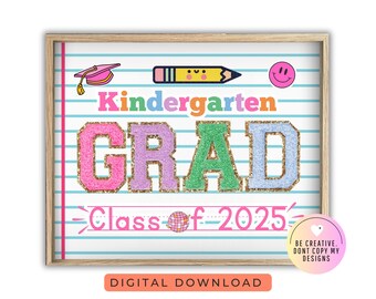 Kindergarten graduation Sign, Last day of school, Printable Last day of kindergarten Sign, Digital Instant Download #LD23