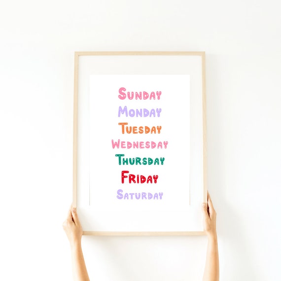 Days of the Week Sign | Etsy