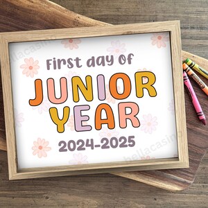 First Day of Junior Year Printable Sign Instant Digital Download Back ...