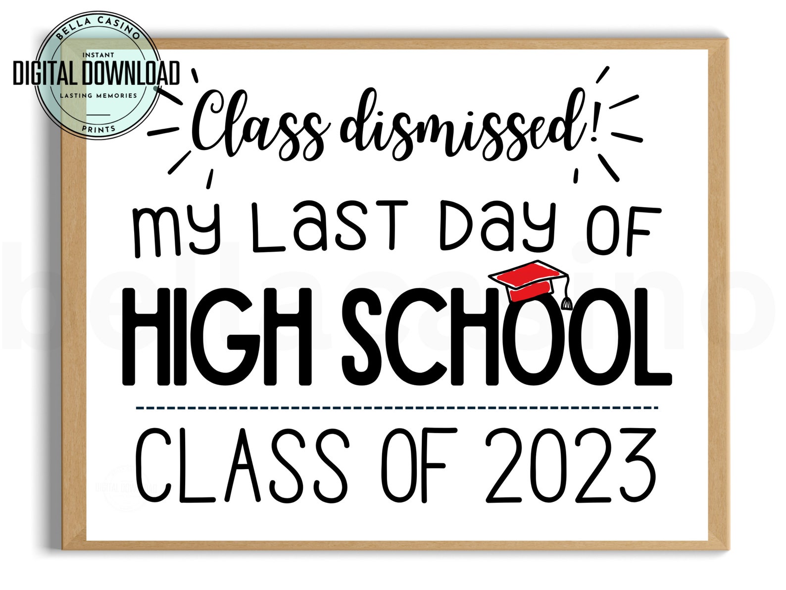 Last Day of High School Sign Last Day of School 12th Grade Etsy