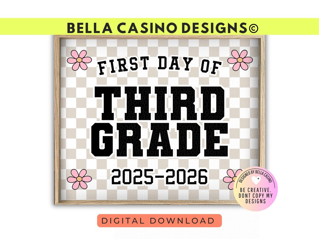 First Day of 3rd Grade Sign Printable - Digital Download - Etsy
