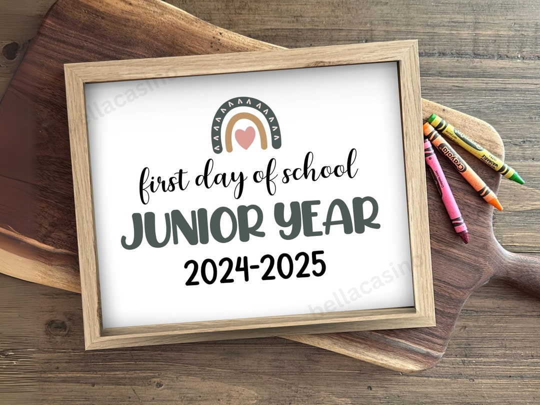 First Day of Junior Year Printable Sign Instant Digital Download Back ...