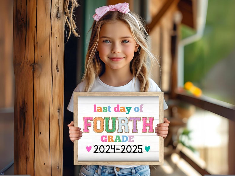LAST DAY of 4th grade sign, Last Day of School Sign, Printable 4th grade Sign, Digital Instant Download #LD23 image 4