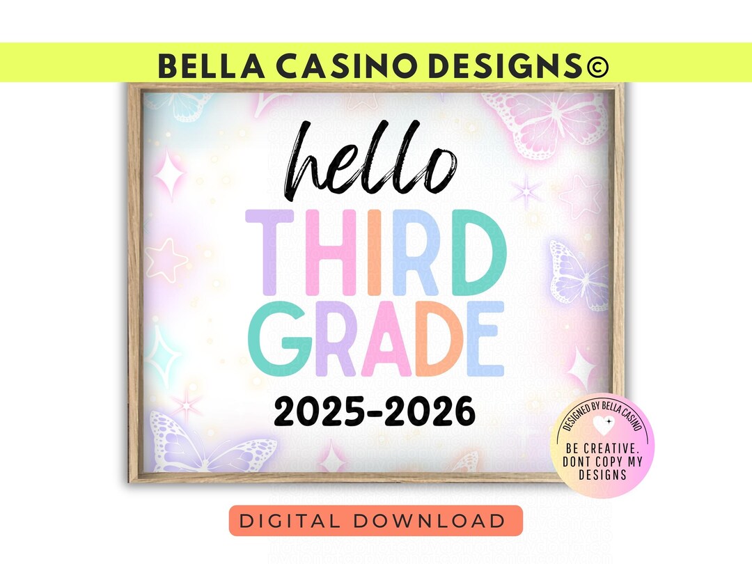 First Day of 3rd Grade Sign Printable - Digital Download - Etsy