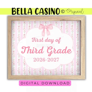 FIRST day of 3rd grade sign, First Day of School, Printable Third Grade Sign (Digital Download)
