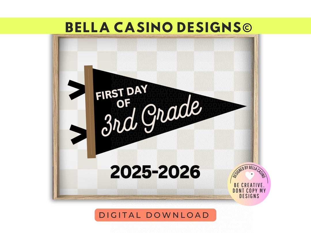 First Day of 3rd Grade Sign Printable - Digital Download - Etsy