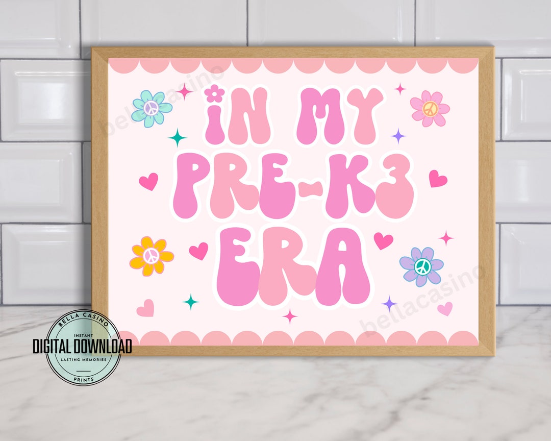 First Day of Pre-k3 Printable Sign - Instant Download - Back to School ...
