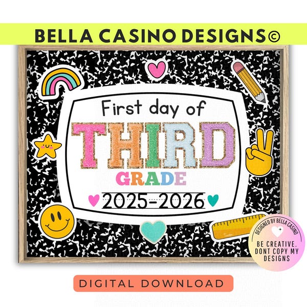 3rd Grade Sign - Etsy