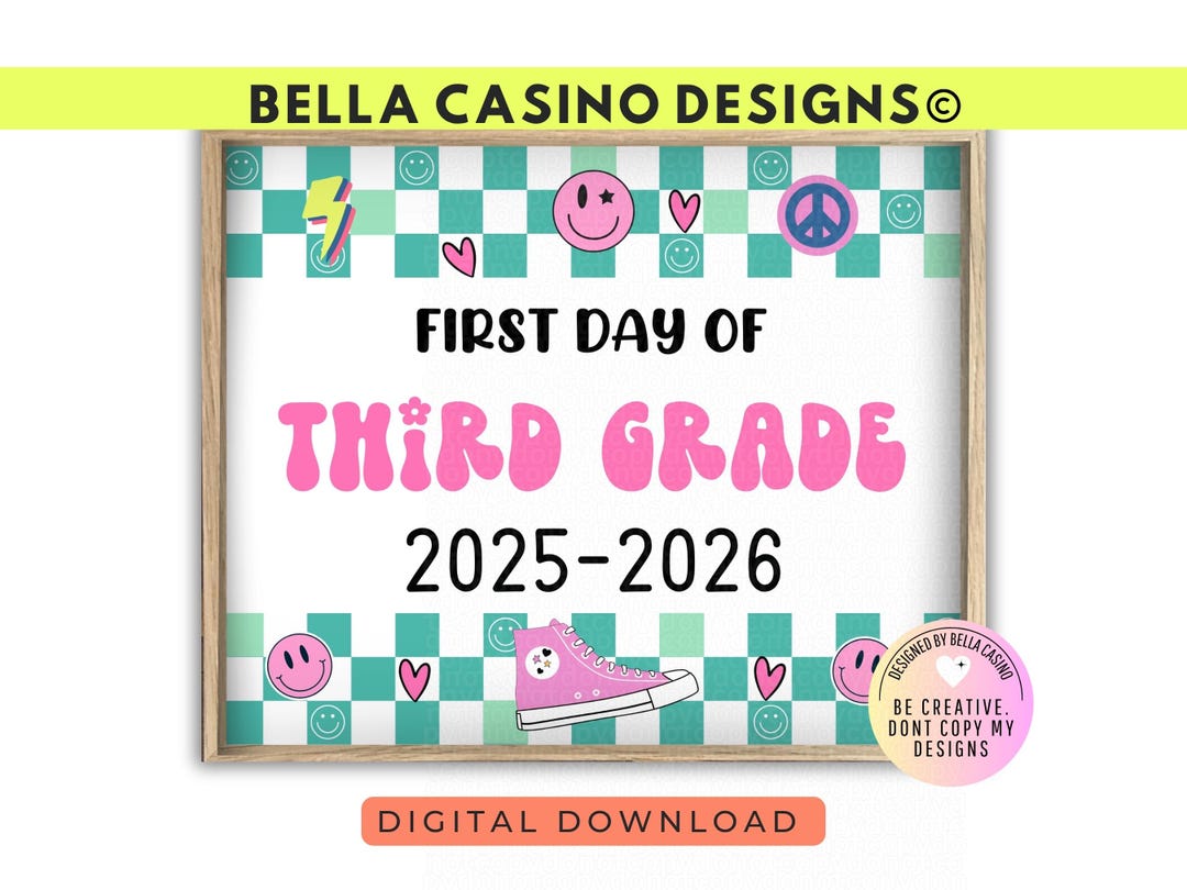 First Day of 3rd Grade Sign Printable - Digital Download - Etsy