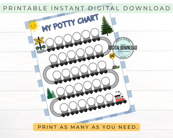 Printable Potty Training Chart, Digital Instant Download