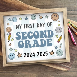 First Day of 2nd Grade Sign, First Day of School Sign, Printable 2nd ...