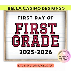 First Day of 1st Grade Sign Printable - Digital Download