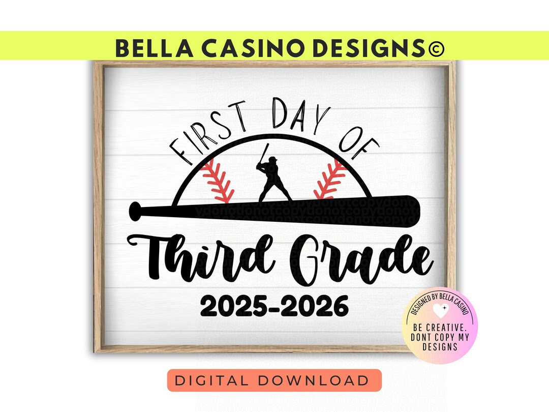 First Day of 3rd Grade Sign Printable - Digital Download - Etsy