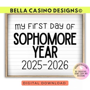 First Day of Sophomore Year Sign Printable - Digital Download