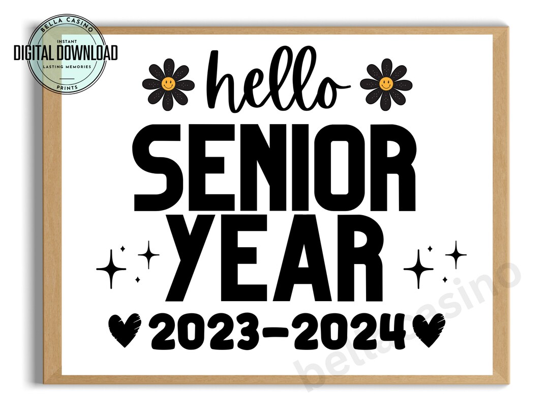 First Day of Senior Year Sign, First Day of 12th Grade Sign, Printable ...
