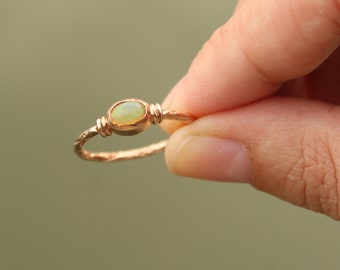 Gold Vermeil Moonstone Ring: Handmade Sterling Silver Adjustable Band