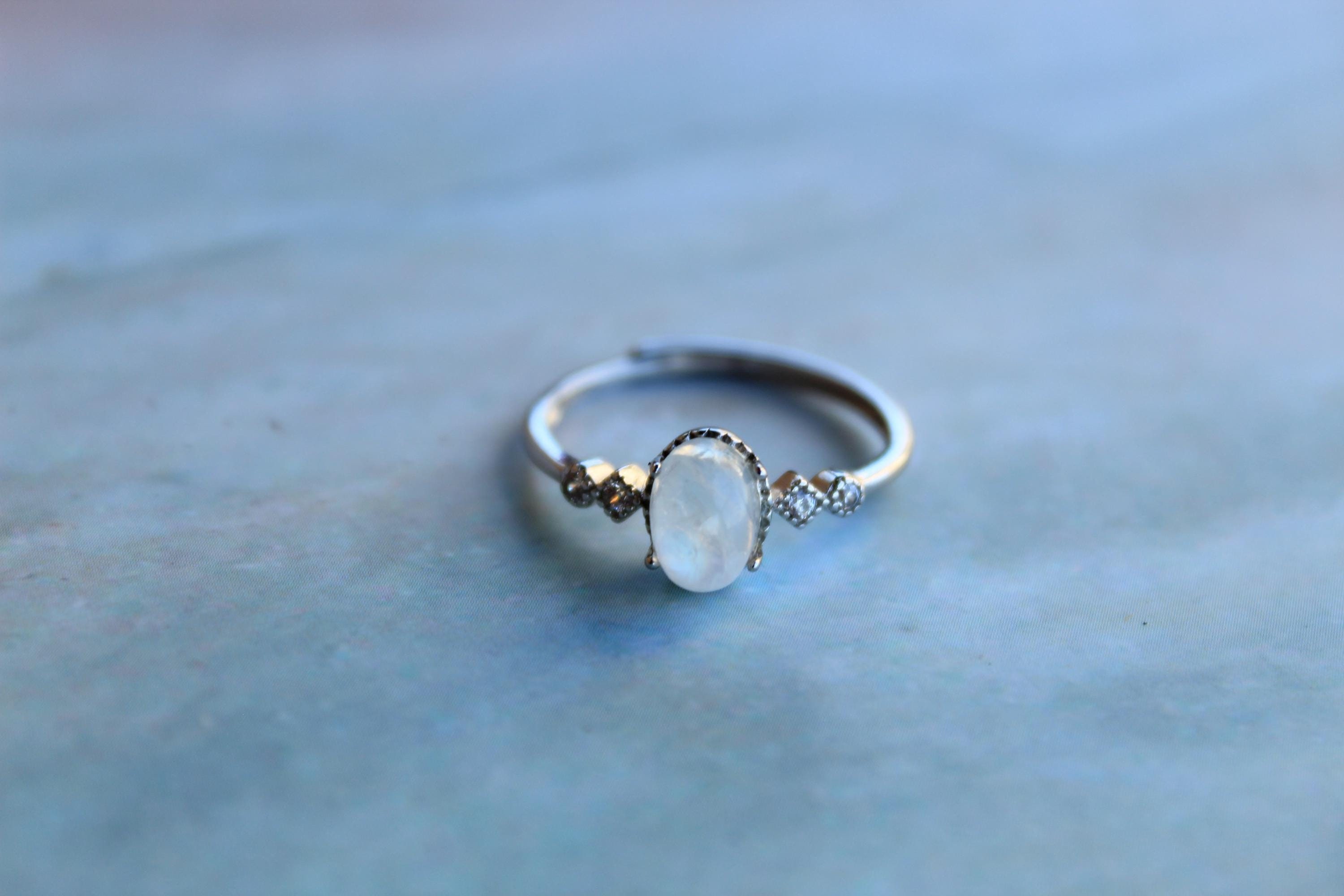 Amazon.com: Vintage Moonstone Ring S925 Sterling Silver