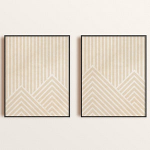 Beige Streifen druckbare Wandkunst Set, Neutrale Linie Kunstdruck, druckbare moderne Wandkunst, Boho Kunstdruck, minimalistische Kunstdruck Digital
