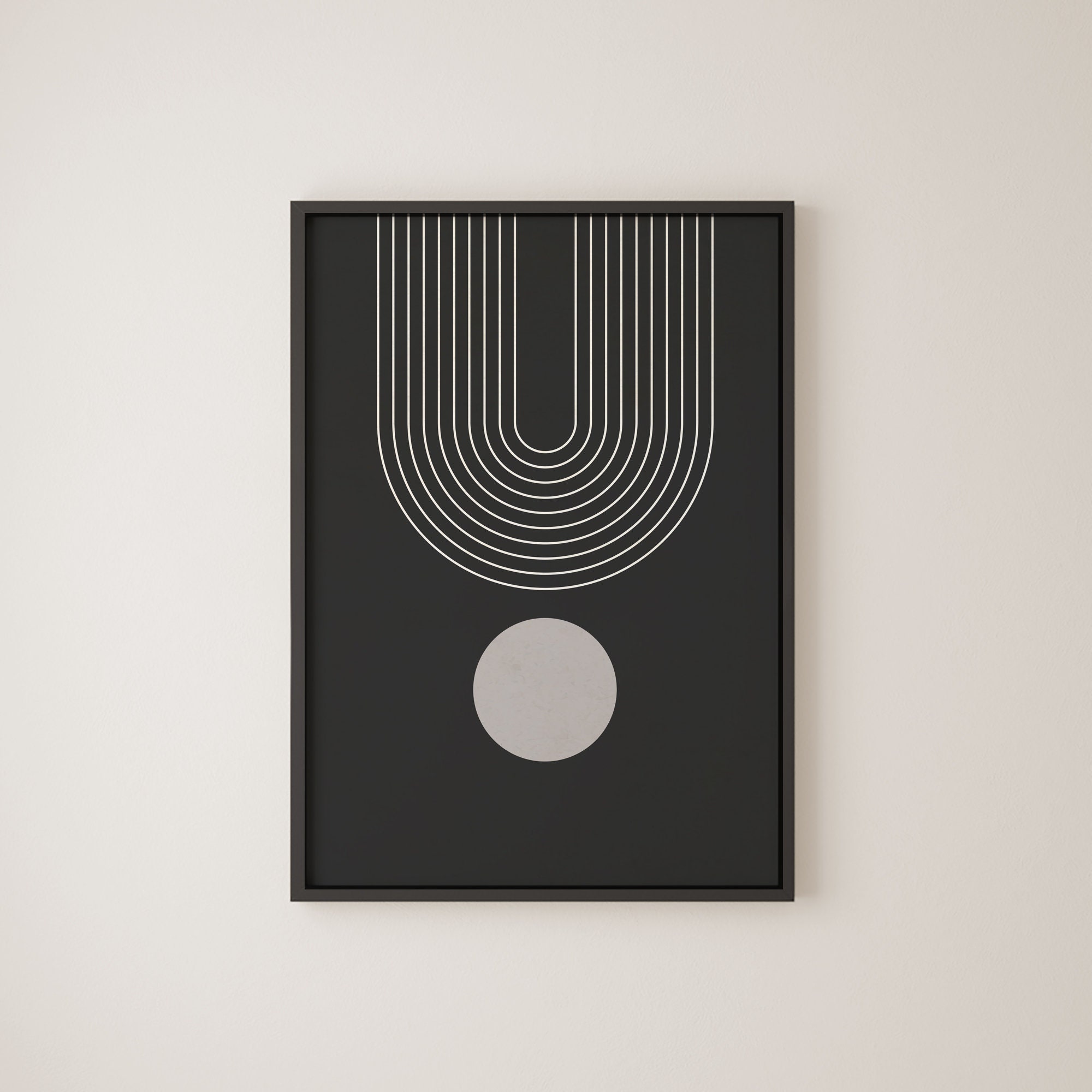Mid Century Modern Printable Wall Art Set of 3, Neutral Black Art ...