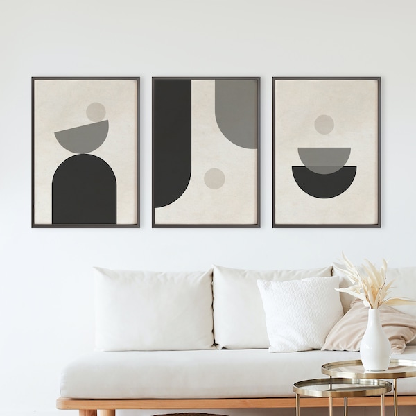 Mid Century Modern Art Set of 3 Etsy