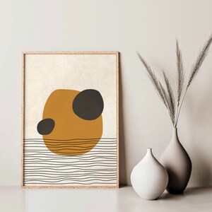 Mid Century Modern Art Print, Abstract Boho Printable Wall Art, Mid Century Wall Print, Minimalist Wall Print, Neutral Abstract Wall Art