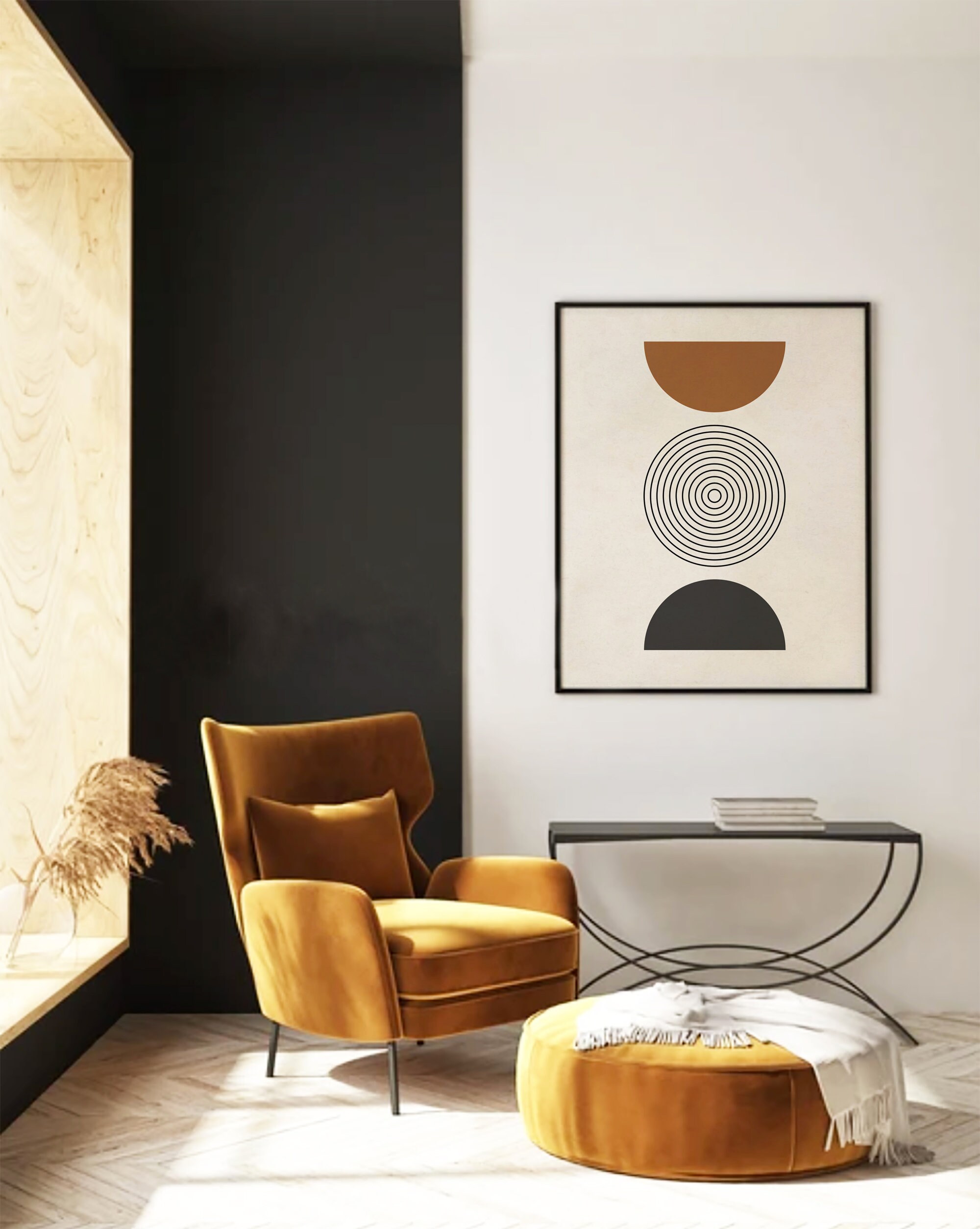 Mid Century Modern Printable Wall Art Set of 3, Neutral Abstract ...