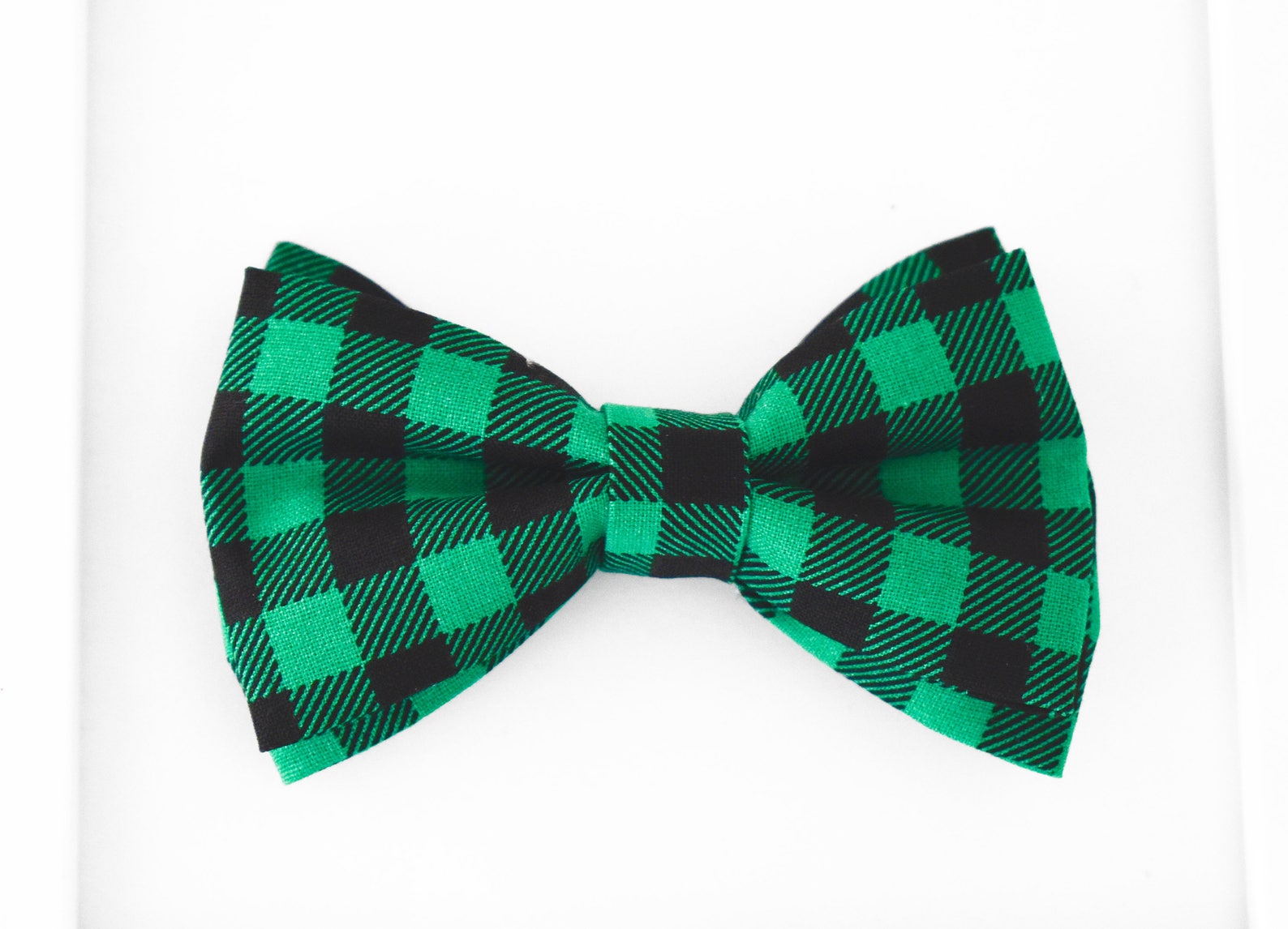 Green Black Plaid Bow Tie Green Tartan Clip On Bow Tie Etsy