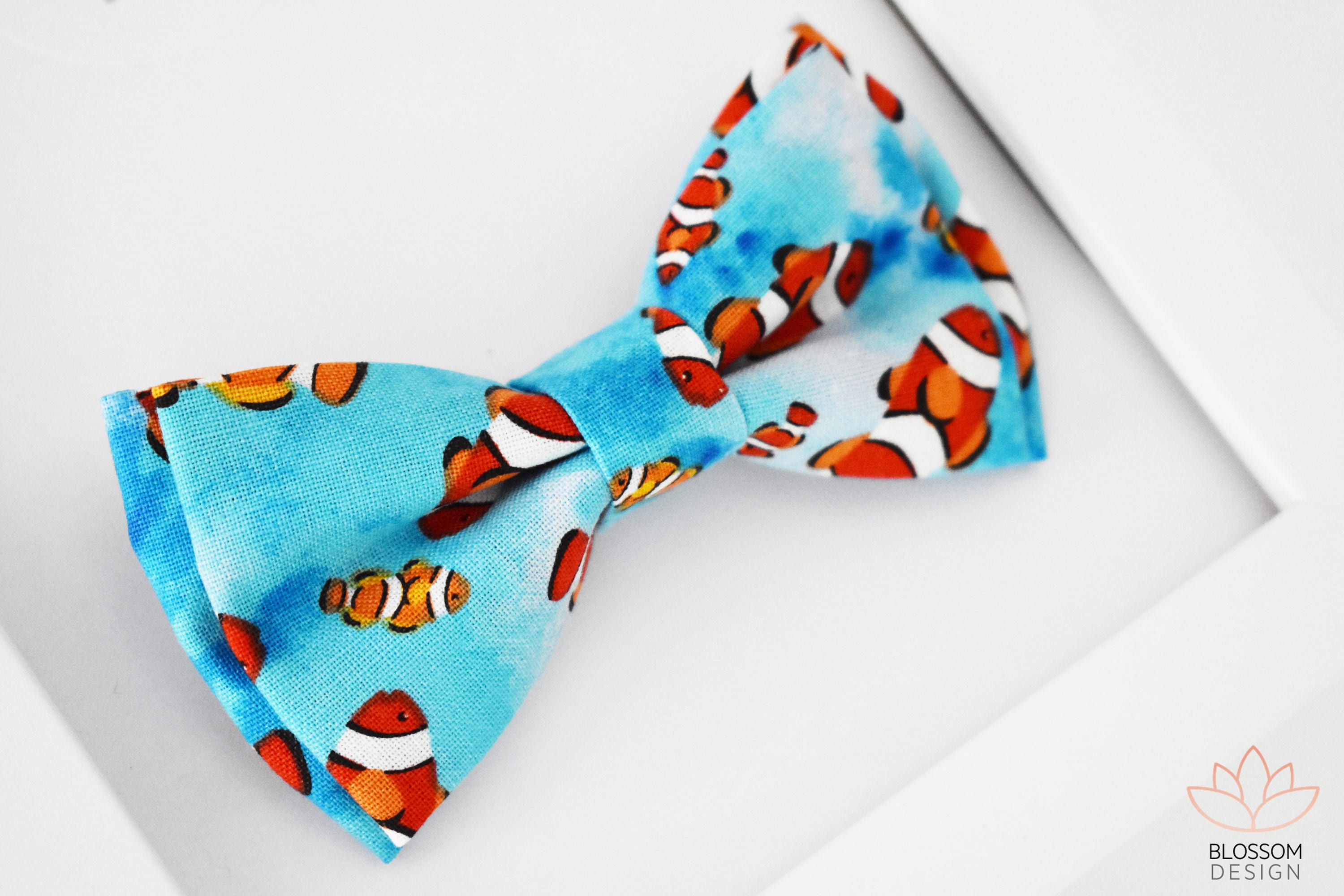 Fish Bow Tie Blue Bow Tie Sea Bow Tie Clip On Bow Tie Boy Etsy
