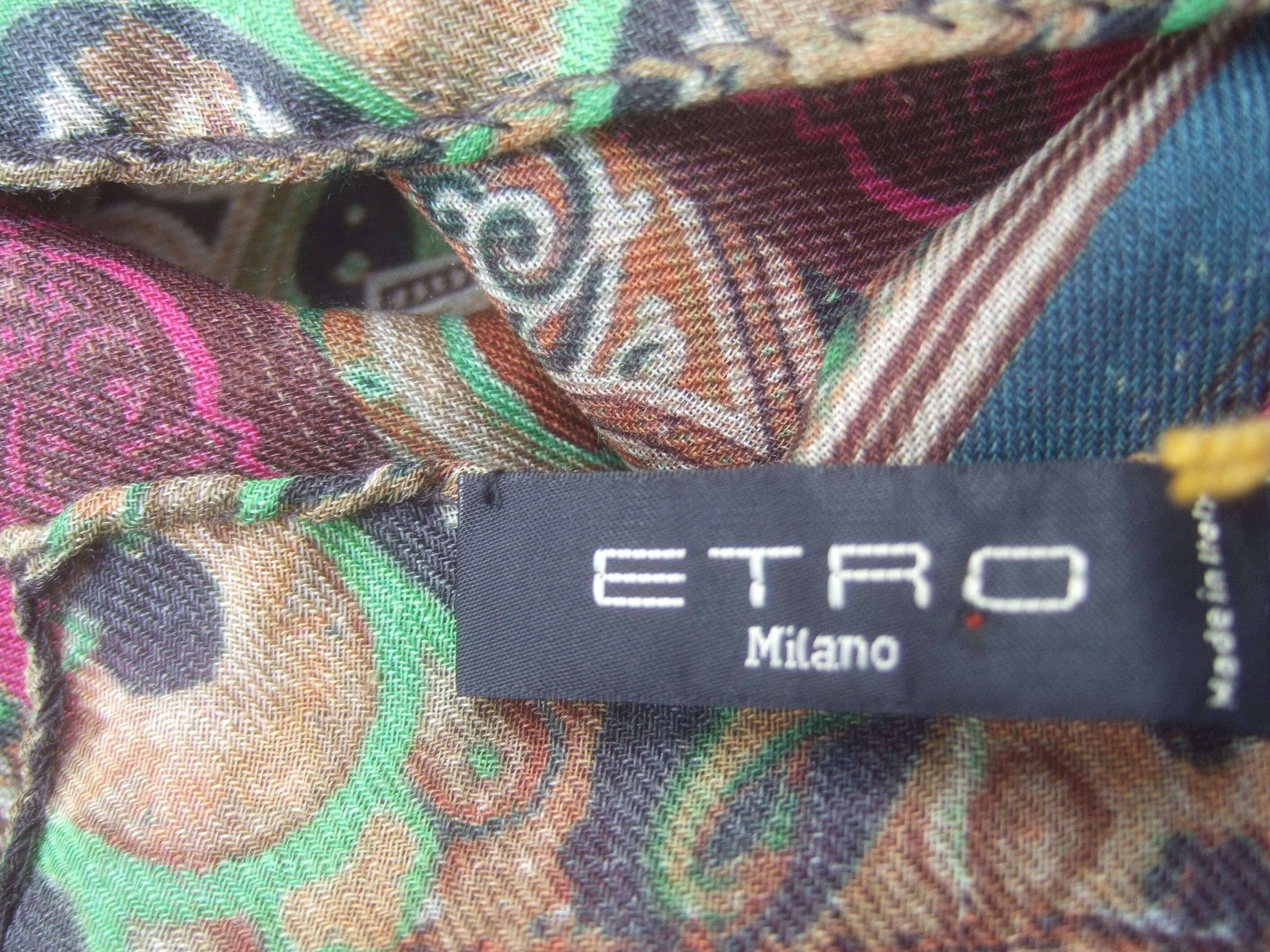 Etro Italy Large Dramatic Paisley Silk & Wool Shawl Wrap 53 X | Etsy