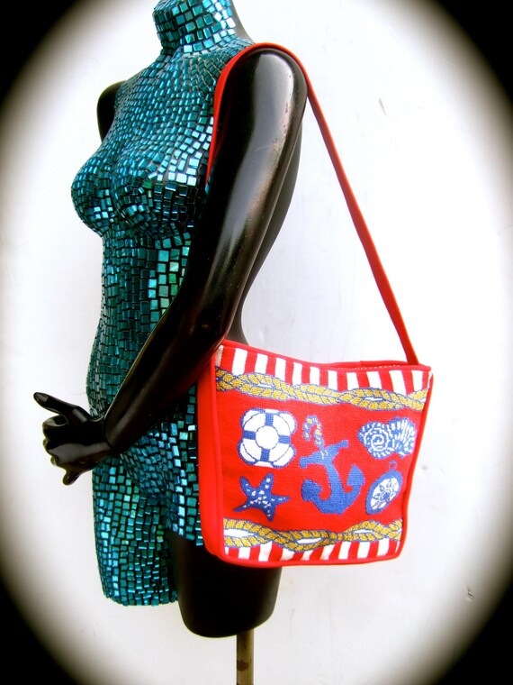 Unique Nautical Theme Hand Stitched Needlepoint S… - image 3