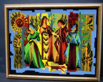 Vintage Framed Needlepoint