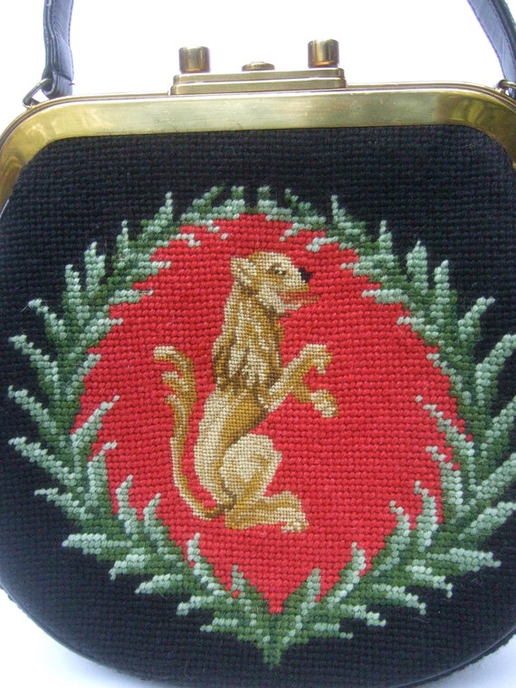 Exquisite Needlepoint Artisan Griffin & Laurels H… - image 9