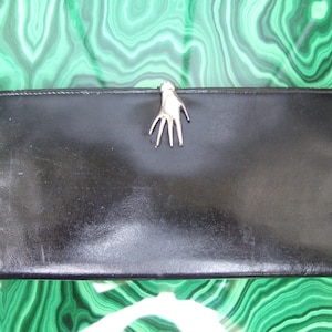 GUCCI Rare Black Vintage Leather Hand Clasp Wallet in Gucci Box
