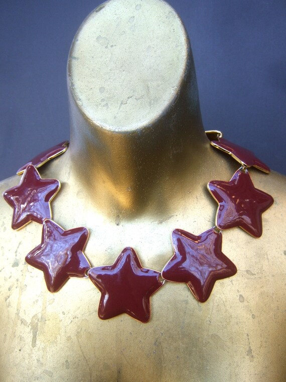 Massive Chunky Chocolate Brown Enamel Star Link S… - image 6