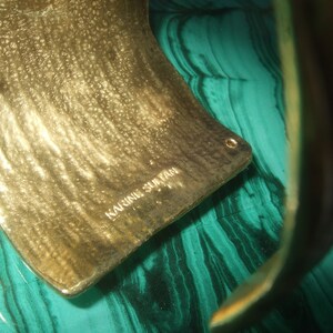 Chic Wide Gilt Metal Textured Cuff Bracelet Designed by Karine Sultan image 8