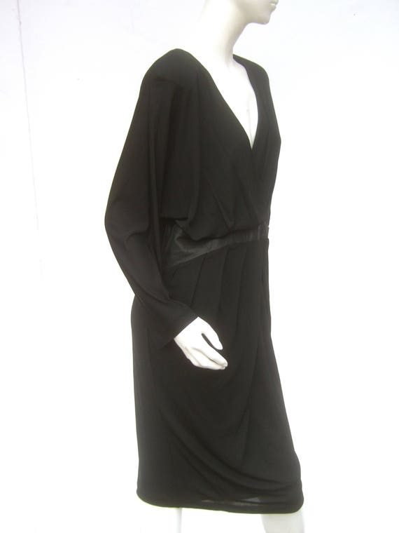 ROBERTO CAVALLI Black Jersey Knit Dress Size 48 - image 4