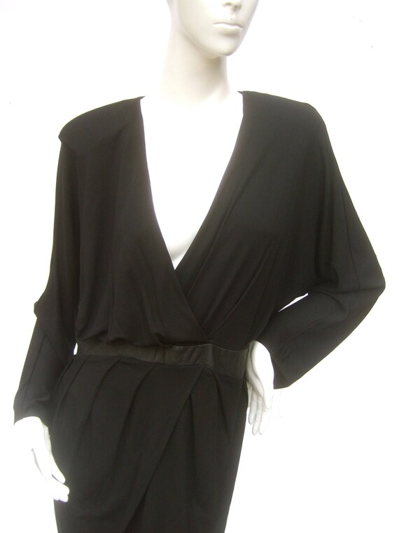 ROBERTO CAVALLI Black Jersey Knit Dress Size 48 - image 7