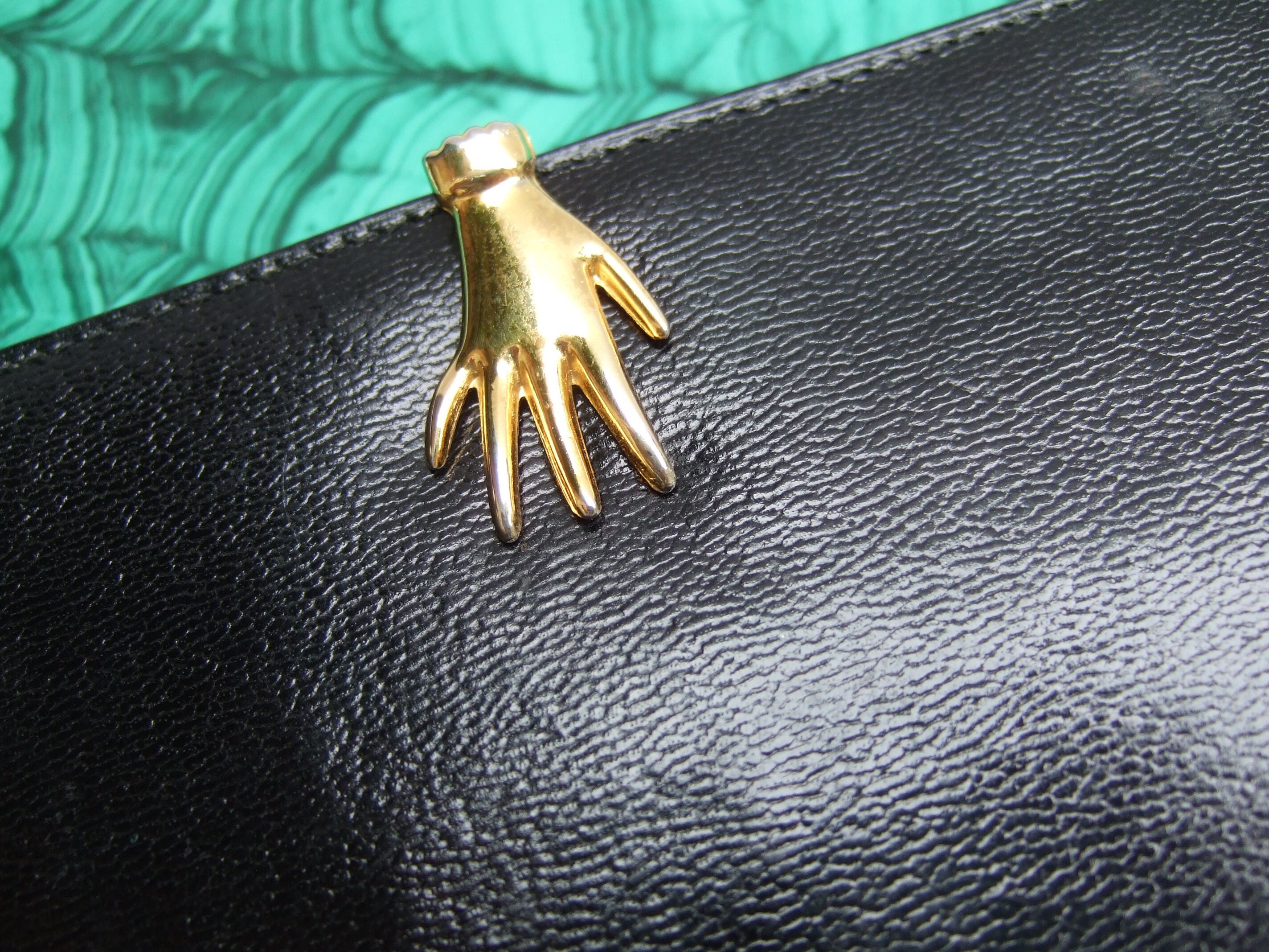 GUCCI Italy Extremely Rare Black Leather Hand Clasp Wallet C 1970s Etsy Canada