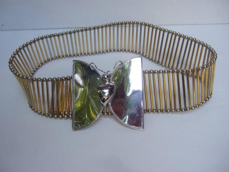 William De Lillo Massive Mixed Metal Butterfly Belt. 1968  display picture 3