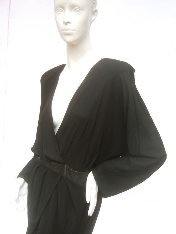 ROBERTO CAVALLI Black Jersey Knit Dress Size 48 - image 2