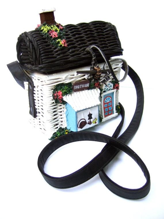 TIMMY WOODS Beverly Hills Whimsical Wicker House Shoulder Bag - Etsy