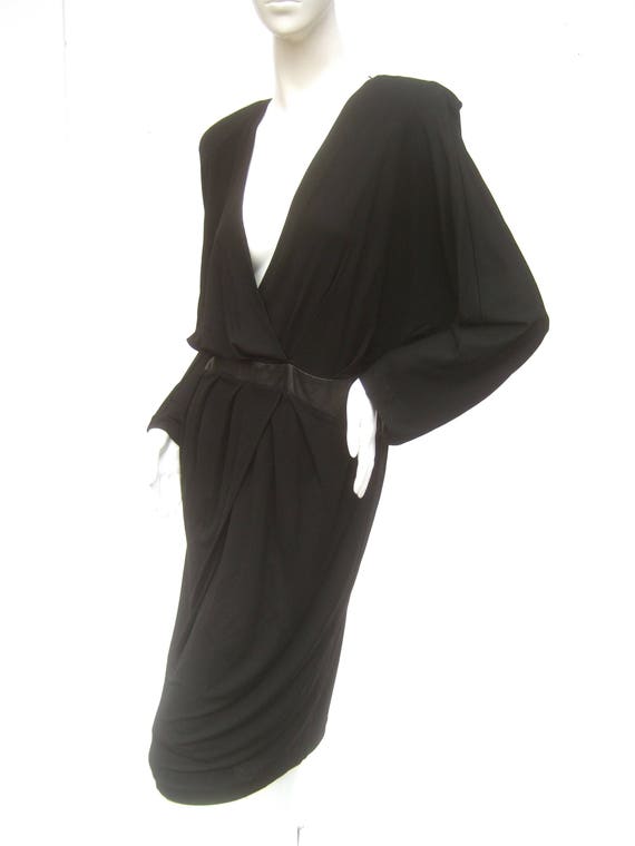 ROBERTO CAVALLI Black Jersey Knit Dress Size 48 - image 9