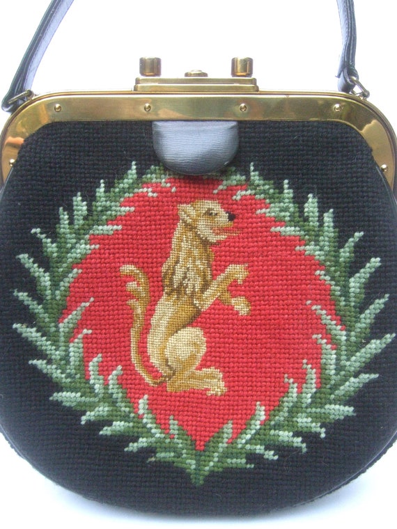 Exquisite Needlepoint Artisan Griffin & Laurels H… - image 2