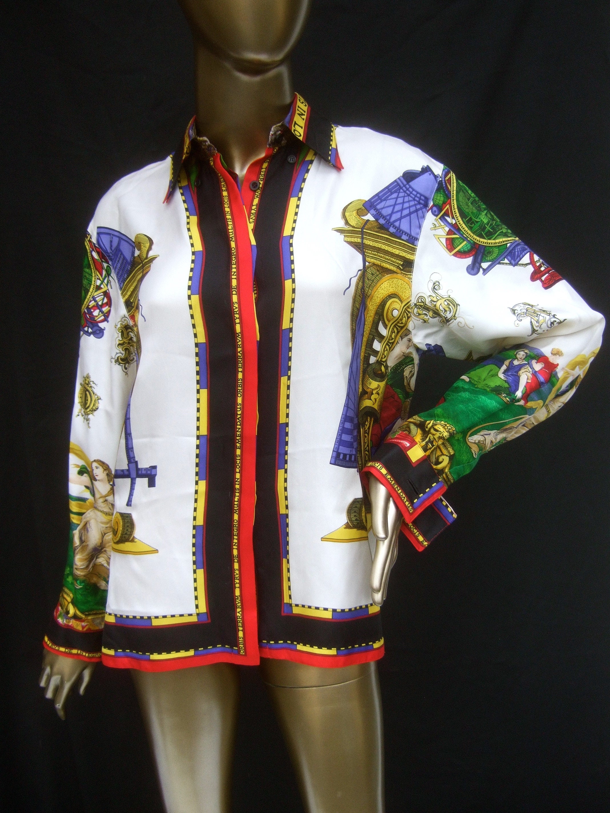 GIANNI VERSACE Couture Exquisite Italian Graphic Silk Print